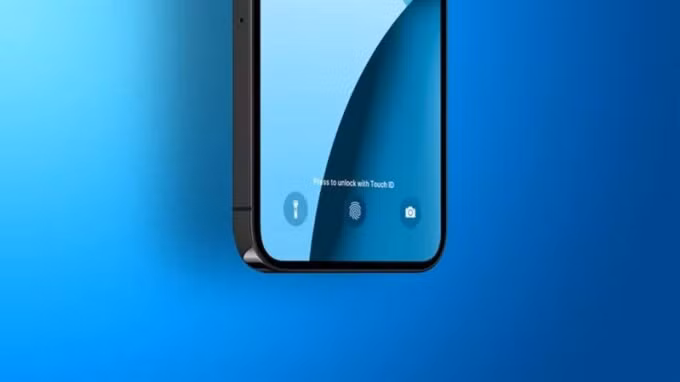Cảm biến vân tay dưới màn hình có thể có mặt trên iPhone 14. Ảnh: Conceptiphone