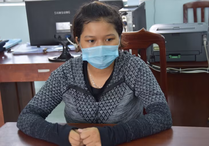 Phạm Thị Quỳnh Như tại cơ quan Công an.