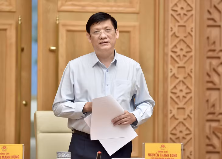 Bộ trưởng Bộ Y tế Nguyễn Thanh Long tại cuộc họp. Ảnh: VGP/Nhật Bắc Bộ trưởng Bộ Y tế Nguyễn Thanh Long tại cuộc họp. Ảnh: VGP/Nhật Bắc