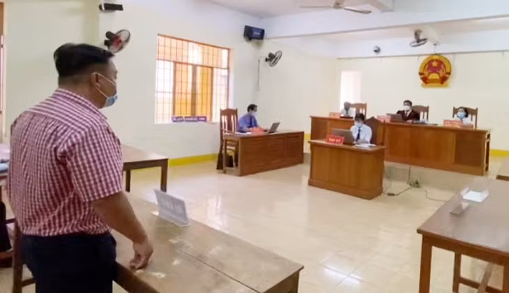 Bị cáo Thái tại tòa.