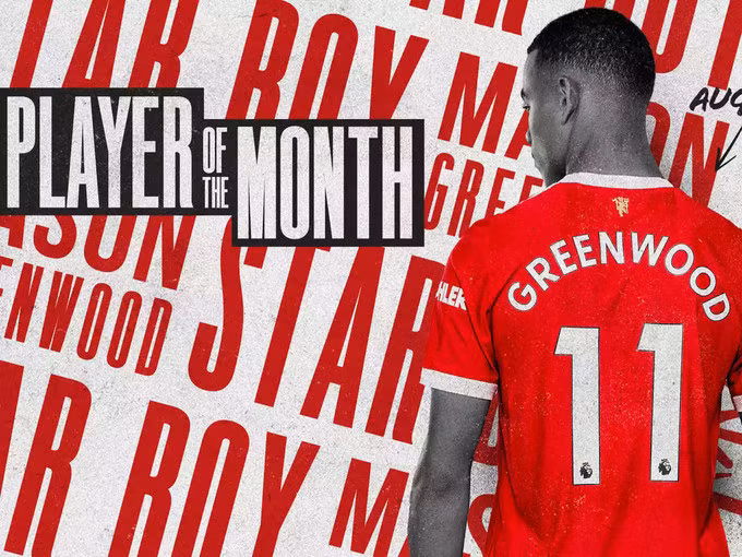Greenwood được bầu làm cầu thủ hay nhất tháng của Man Utd trong tháng Tám. Ảnh: manutd.com