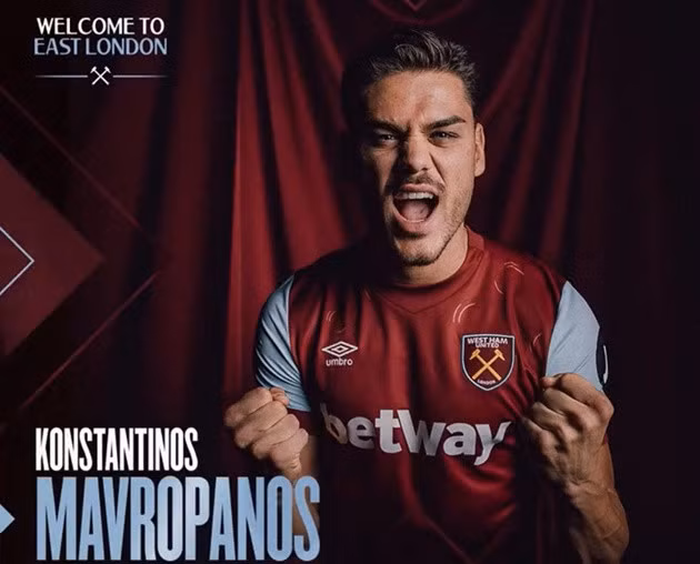 Mavropanos gia nhập West Ham United.