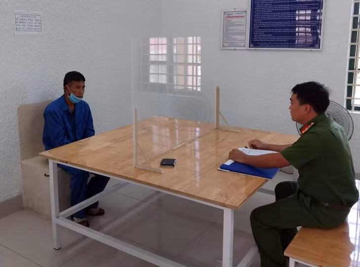 Đối tượng Võ Văn Minh tại cơ quan Công an