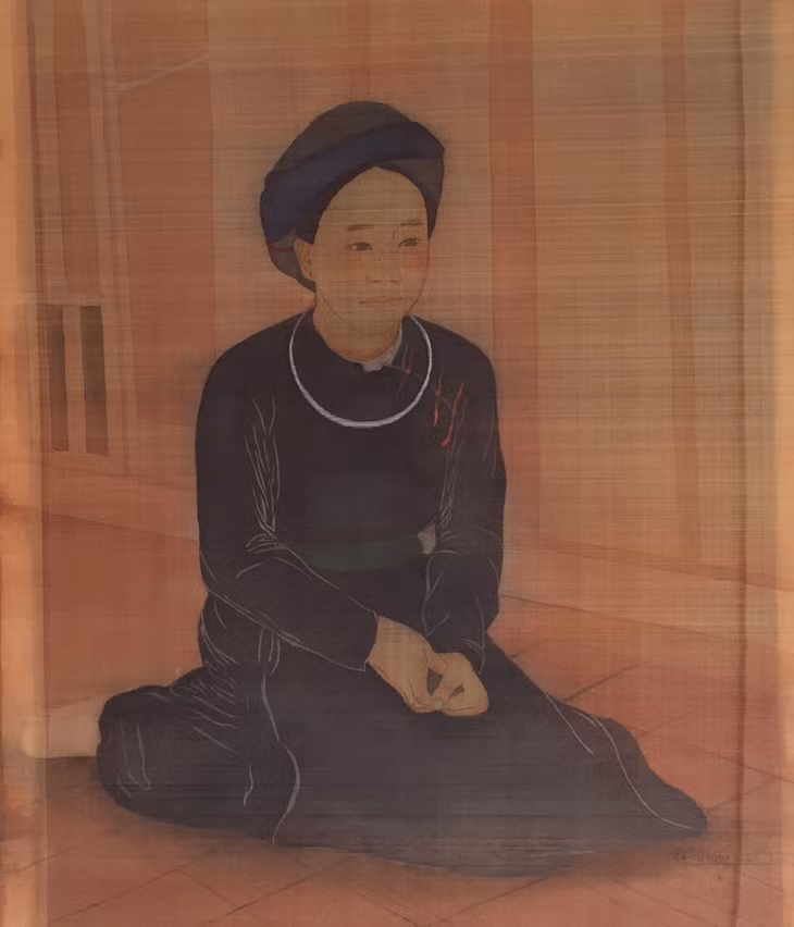 Với bức "Chân dung phụ nữ dân tộc Tày", Đỗ Thu Hương vẽ lụa theo phương thức truyền thống, mất một tháng để hoàn thành. Họa sĩ chọn lụa 100% tơ thay vì pha nylon. Cô cho biết: "Chất lượng màu nước hiện nay tốt hơn rất nhiều. Trong khi độ loang trong lụa thì tùy cách xử lý, tay nghề của họa sĩ".