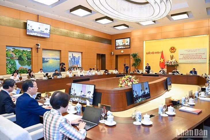 Quang cảnh Phiên họp thứ 25 của Ủy ban Thường vụ Quốc hội. (Ảnh: DUY LINH)