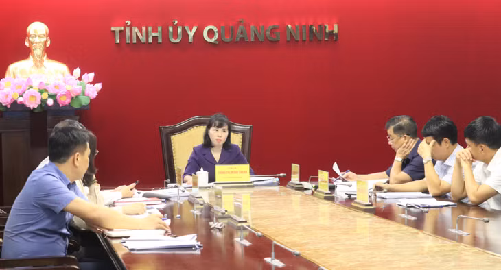 Quang cảnh hội nghị tại điểm cầu tỉnh Quảng Ninh.