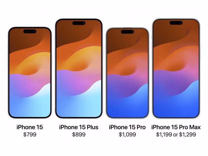 Giá khởi điểm dự kiến của loạt iPhone 15 (Ảnh: Twitter).