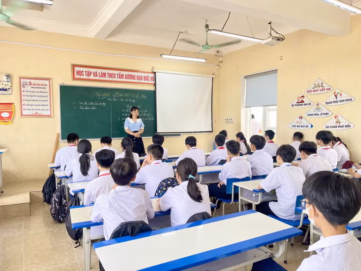 Tiết học của cô và trò Trường THCS Lê Quý Đôn.