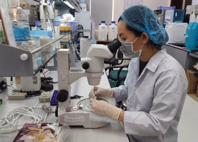 Nghiên cứu khoa học tại Đại học Quốc tế - Đại học Quốc gia TP HCM. Ảnh: Văn Tân