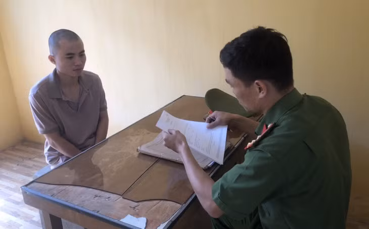 Đối tượng Ngô Trường Thịnh tại cơ quan điều tra.