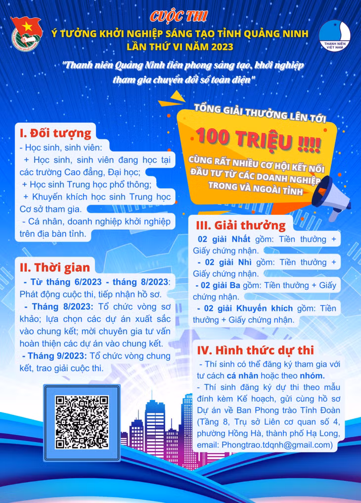 Thông tin về cuộc thi “Ý tưởng khởi nghiệp sáng tạo tỉnh Quảng Ninh” lần thứ VI Năm 2023.