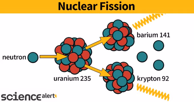 Quá trình phân hạch hạt nhân. (Ảnh: Sciencealert).