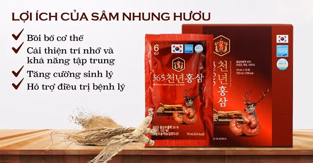Sản phẩm sâm nhung hươu mang lại nhiều lợi ích cho sức khỏe.