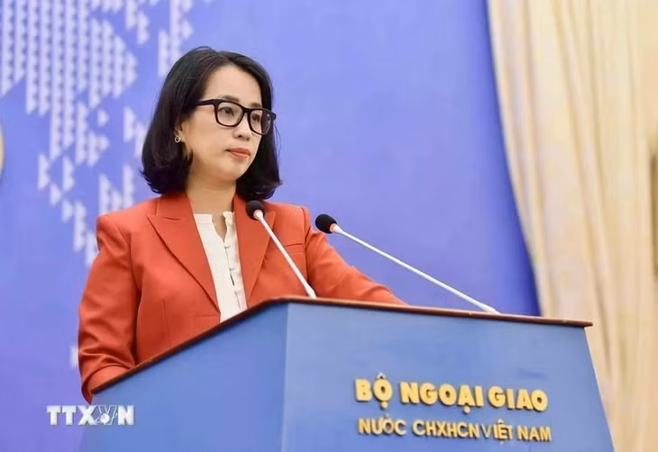 Người phát ngôn Bộ Ngoại giao Phạm Thu Hằng. (Ảnh: Minh Đức/TTXVN)