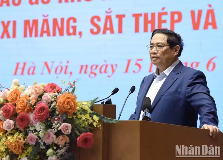 Thủ tướng Phạm Minh Chính phát biểu ý kiến tại Hội nghị. (Ảnh: TRẦN HẢI)