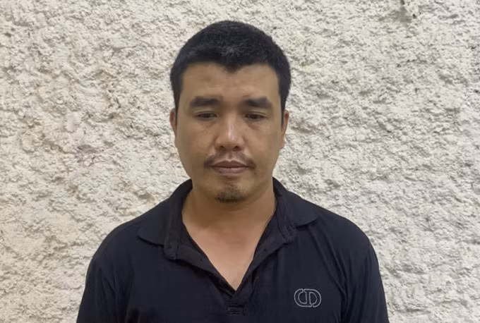 Nghi can Hải tại cơ quan điều tra. Ảnh: Hùng Lê