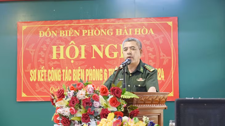 Đại tá Nguyễn Văn Thiềm phát biểu chỉ đạo Hội nghị.