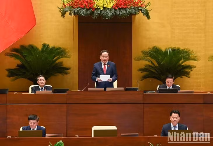 Chủ tịch Quốc hội Trần Thanh Mẫn phát biểu khai mạc phiên chất vấn.