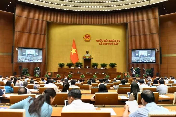 Quang cảnh phiên họp ở hội trường, Kỳ họp thứ 7, Quốc hội khóa XV, ngày 20/6. (Ảnh: ĐĂNG KHOA)