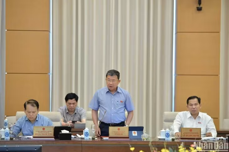 Chủ nhiệm Ủy ban Đối ngoại của Quốc hội Vũ Hải Hà phát biểu ý kiến. (Ảnh: DUY LINH)