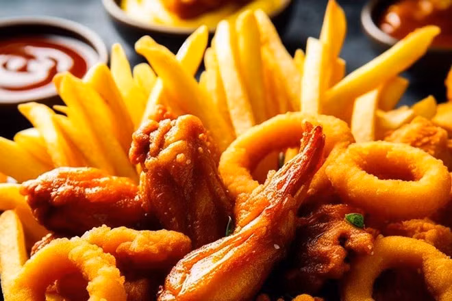 Người lớn tuổi và trẻ em nên tránh thực phẩm chiên rán vào mùa hè. Ảnh: Ngọc Thuỳ