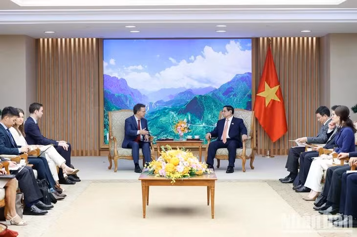 Quang cảnh buổi tiếp. (Ảnh: Trần Hải).