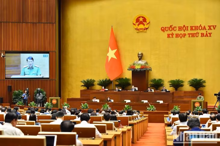 Quang cảnh ngày làm việc thứ mười sáu Kỳ họp thứ 7. (Ảnh: THỦY NGUYÊN)