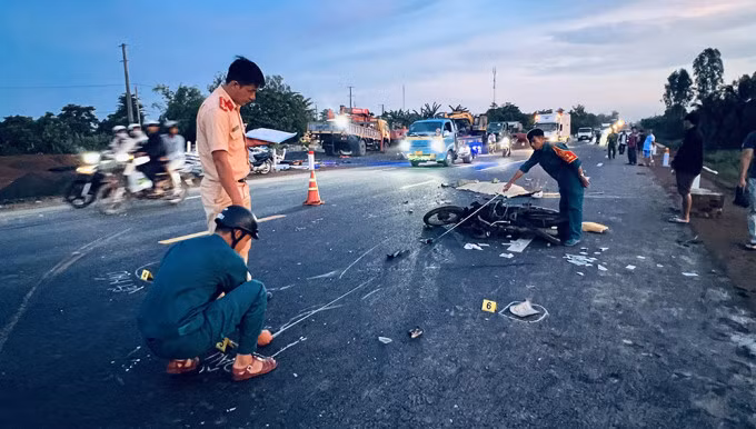Hiện trường vụ tai nạn. Ảnh: Tiến Tầm