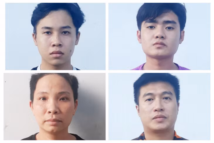 Các đối tượng Tâm, Nguyễn, Phi, Đoàn.