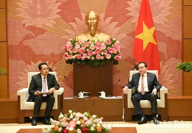 Quang cảnh buổi tiếp. (Ảnh: DUY LINH)