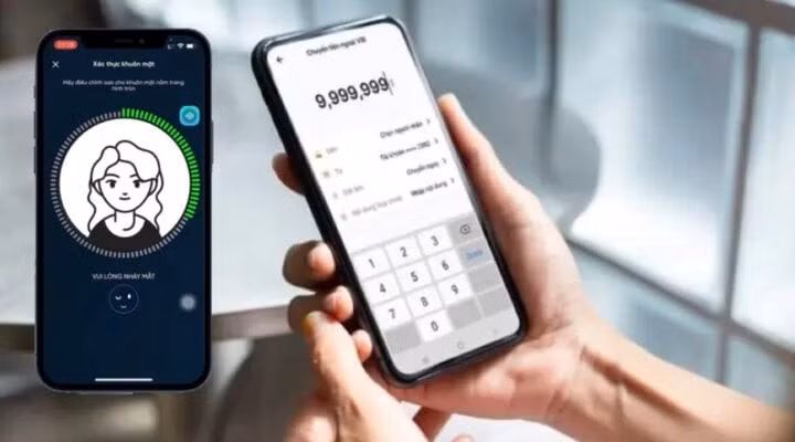 Từ 1/7 khách hàng phải xác thực sinh trắc học khi giao dịch ngân hàng lần đầu bằng Mobile Banking hoặc giao dịch chuyển tiền có giá trị lớn hơn 10 triệu đồng. (Ảnh minh họa)