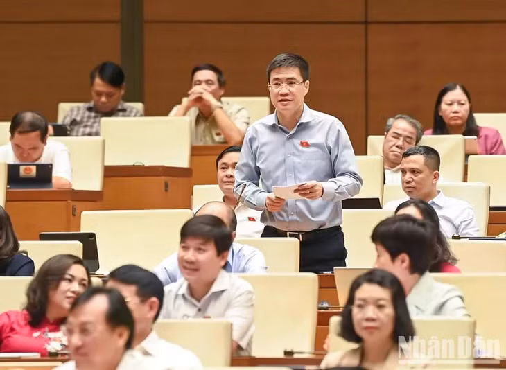 Đại biểu Hoàng Minh Hiếu (Nghệ An) phát biểu. (Ảnh: DUY LINH)