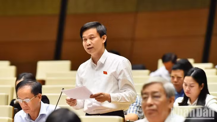 Đại biểu Lê Văn Cường (Thanh Hóa) phát biểu. (Ảnh: THỦY NGUYÊN)