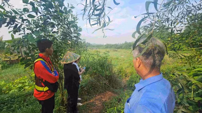 Khu vực hiện trường tìm thấy thi thể người phụ nữ bị nước cuốn trôi mất tích. Ảnh: Dương Bình