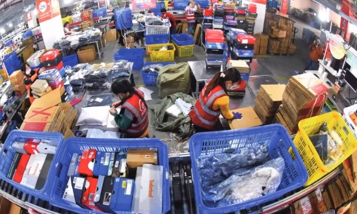 Một khu công nghiệp thương mại điện tử ở Liên Vân Cảng, tỉnh Giang Tô, miền Đông Trung Quốc. (Ảnh: Tân Hoa xã)