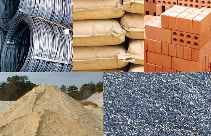Nguyên vật liệu được chia thành nhiều loại khác nhau.