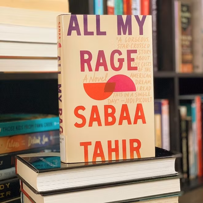 All My Rage là cuốn tiểu thuyết được sáng tác bởi Sabaa Tahir. Trong truyện, Sal và Noor từng là bạn thân. Đáng tiếc, sau đó những nỗi lo âu trong cuộc sống cuốn họ đi xa hơn bất cứ ai có thể tưởng tượng. Và điều đó đã thay đổi tất cả. Sal buộc phải gồng mình cố gắng điều hành công việc kinh doanh của gia đình trong khi sức khỏe của mẹ anh không ngừng suy giảm và bố anh nghiện rượu nặng. Trong khi đó, Noor đang che giấu một bí mật rất lớn. Cô đang nộp đơn vào các trường học và hy vọng có thể bỏ lại gia đình, cuộc sống khó khăn ở lại phía sau. Quá nhiều mâu thuẫn ập tới và cả hai buộc phải quyết định xem liệu họ có thể hòa giải với nhau hay không. Nguồn: Brig Newspaper.