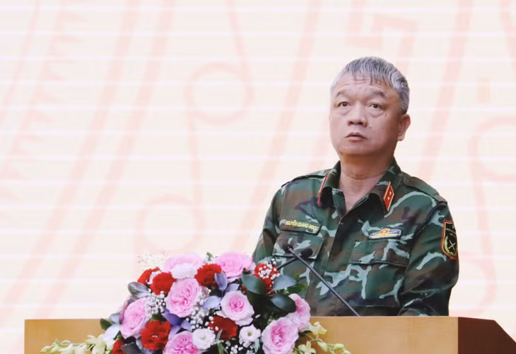 Trung tướng Nguyễn Quang Ngọc, Ủy viên BCH Trung ương Đảng, Ủy viên Quân ủy Trung ương, Tư lệnh Quân khu 3, phát biểu tại lễ bế mạc.