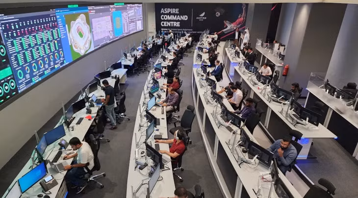 Trung tâm điều khiển và chỉ huy Aspire giám sát tất cả hoạt động cùng một lúc tại World Cup 2022. Ảnh: SuperSport.