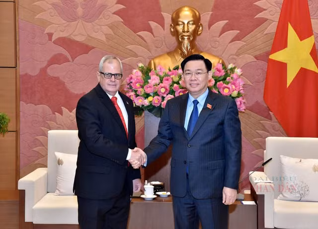 Chủ tịch Quốc hội Vương Đình Huệ tiếp Tổng Thư ký Quốc hội và Hội đồng Nhà nước Cuba - Ảnh: daibieunhandan.vn
