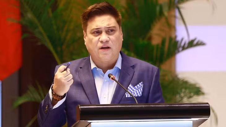 Chủ tịch Thượng viện Philippines Juan Miguel F. Zubiri phát biểu. (Ảnh: Doãn Tấn/TTXVN)