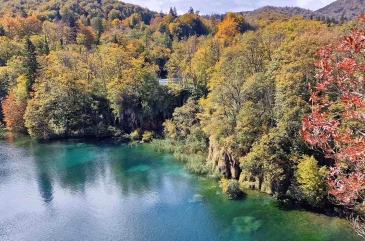 Khung cảnh yên bình của hồ Plitvice những ngày cuối Thu. Ảnh: Nguyễn Tất Thịnh