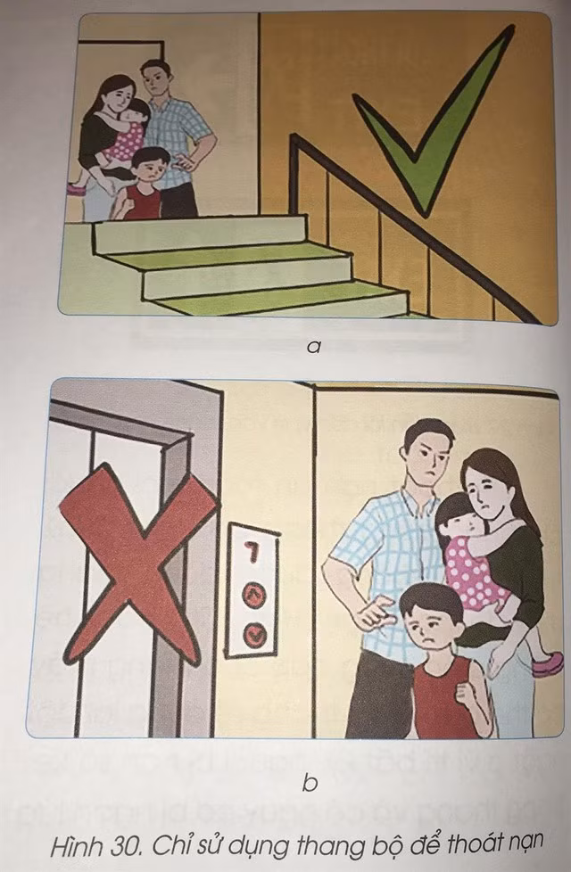 Lưu ý chỉ sử dụng thang bộ đê thoát nạn.