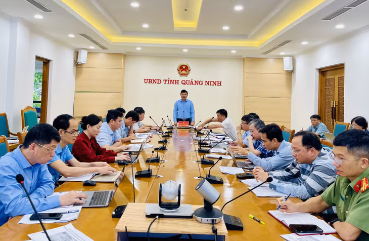 Đồng chí Nghiêm Xuân Cường, Phó Chủ tịch UBND tỉnh phát biểu tại cuộc họp.