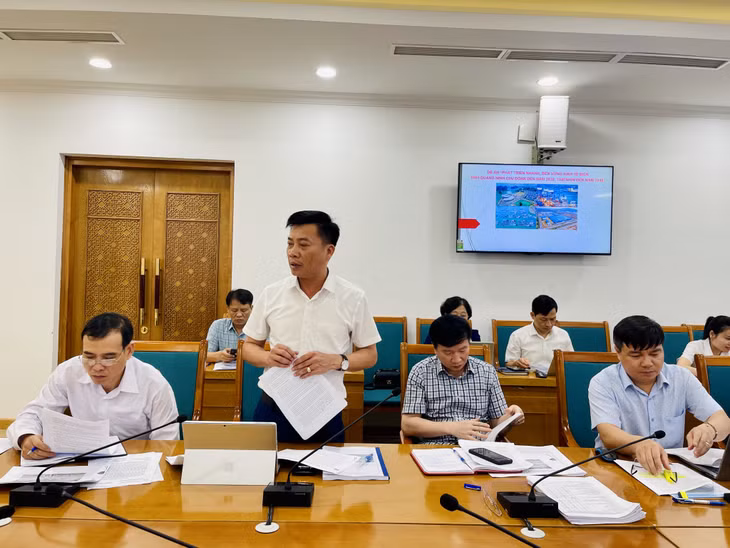 Đại diện lãnh đạo Sở TN&amp;MT báo cáo công tác lập Đề án.