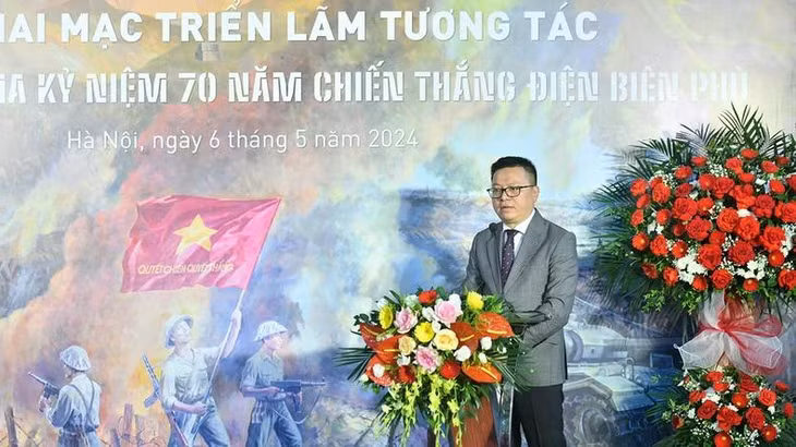 Đồng chí Lê Quốc Minh phát biểu tại Lễ khai mạc triển lãm.
