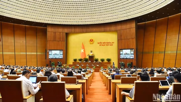 Quang cảnh phiên họp của Quốc hội chiều 21/5. (Ảnh: THỦY NGUYÊN)