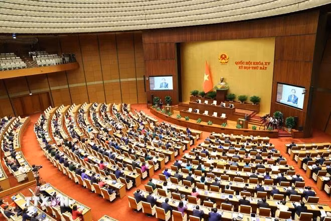 Phiên khai mạc Kỳ họp thứ 7, Quốc hội khóa XV. (Ảnh: TTXVN)