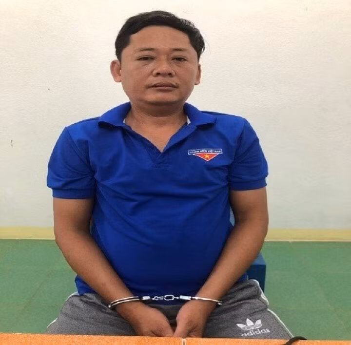 Nguyễn Quang tại cơ quan công an. (Ảnh: C.A)