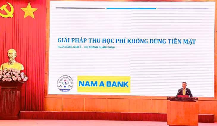 Đại diện Ngân hàng TMCP Nam Á chi nhánh Quảng Ninh phát biểu tại hội nghị.